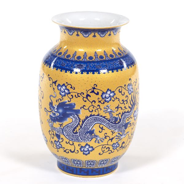 Appraisal: CHINESE PORCELAIN COBALT BLUE AND GOLD BEJEWELLED DRAGON VASE x