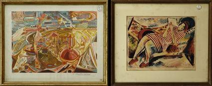 Appraisal: Two French Color Lithographs x in x in sight