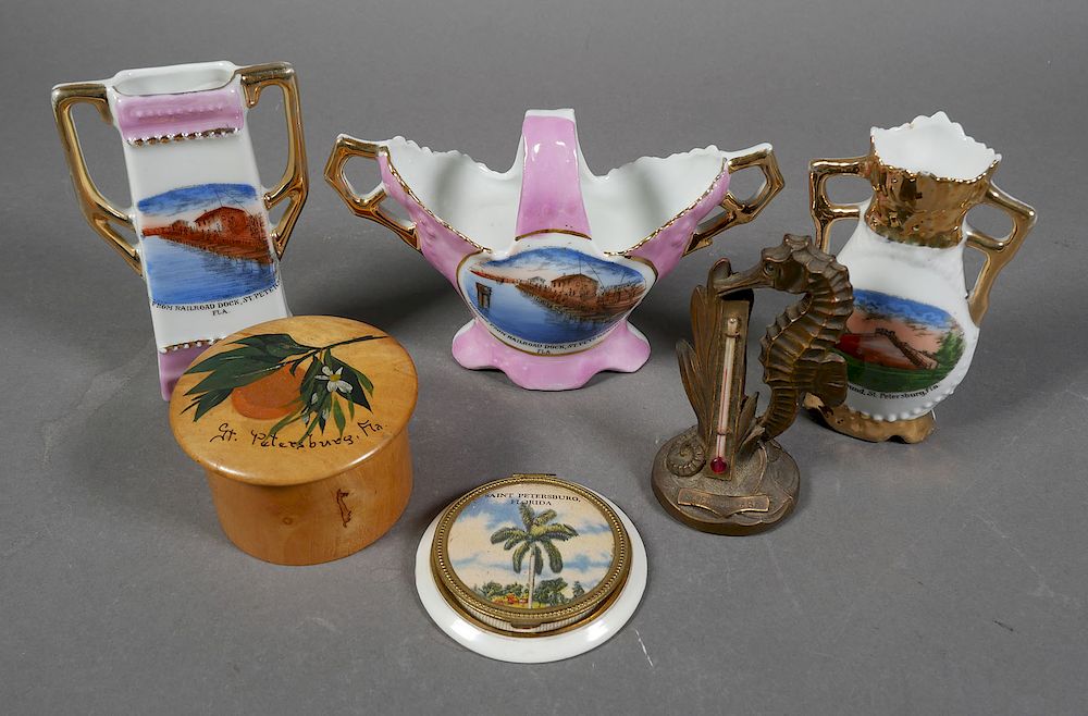 Appraisal: ST PETERSBURG Souvenir Items Six-item vintage small eclectic collection all