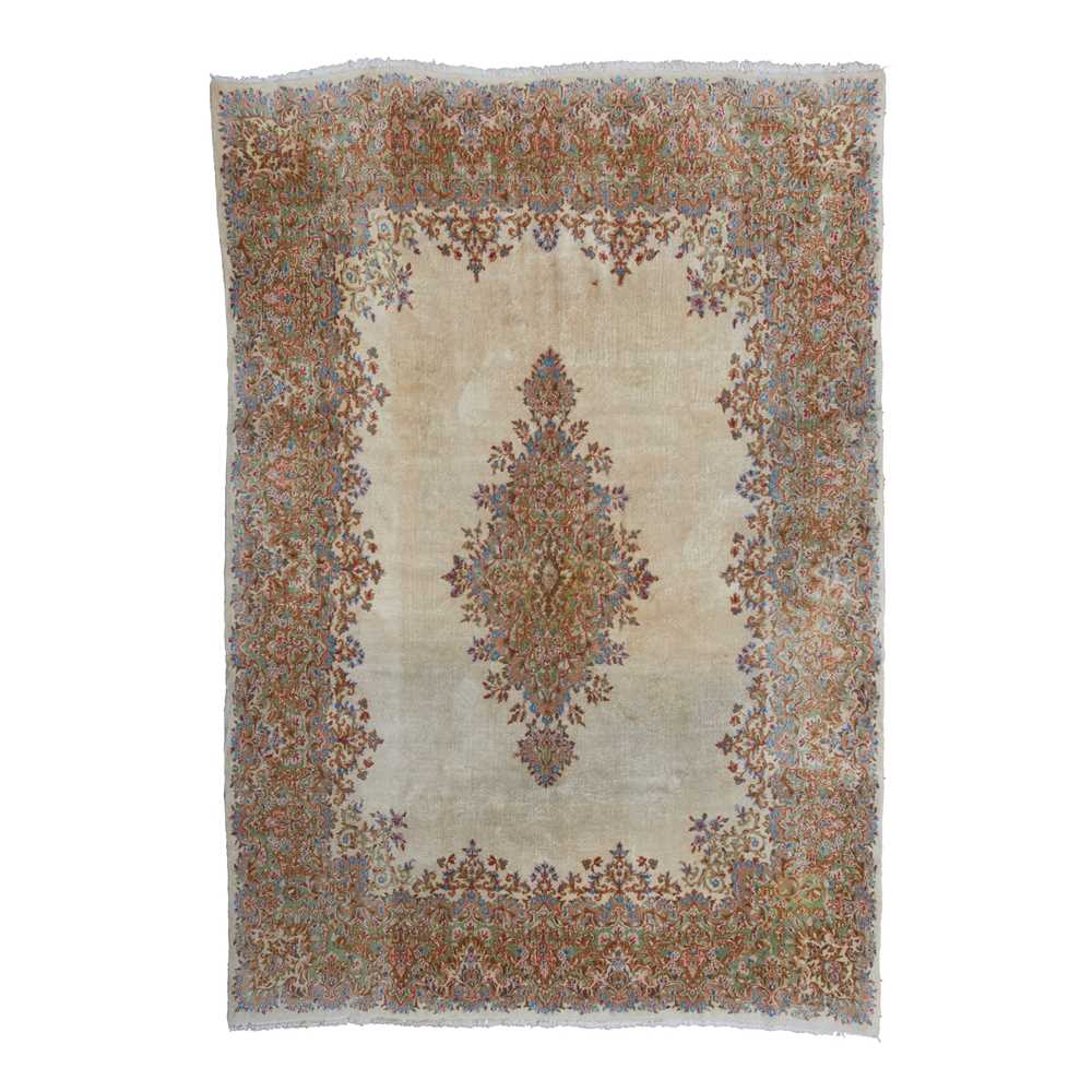 Appraisal: KIRMAN CARPET CENTRAL PERSIA MID TH CENTURY the plain cream