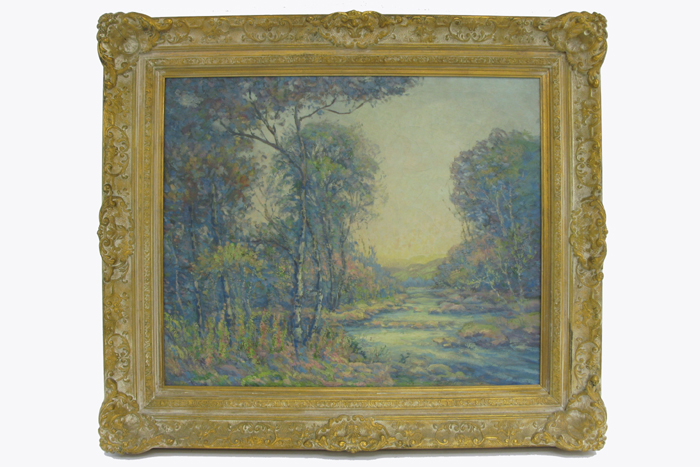 Appraisal: AMERICAN SCHOOL an impressionistic plein air landscape with deciduous trees