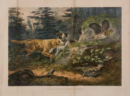 Appraisal: CURRIER AND IVES American Field Sports Flushed Lithograph with hand