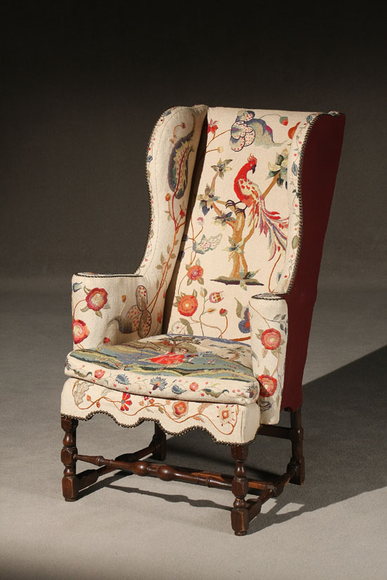 Appraisal: Lot Property of Various Owners William Mary Beechwood Wing Armchair