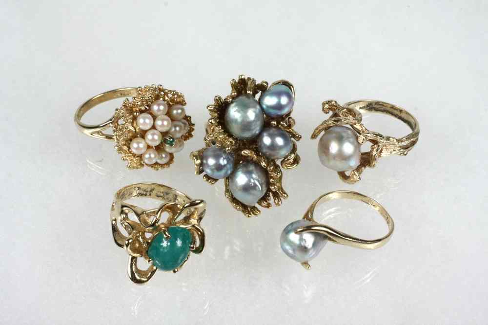 Appraisal: LADY'S RINGS - Lot of vintage 's K gold rings