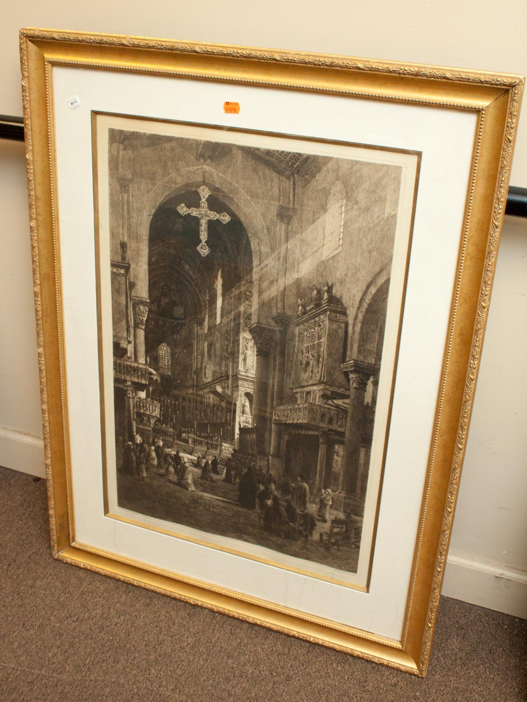 Appraisal: Framed Alex Haig cathedral etching