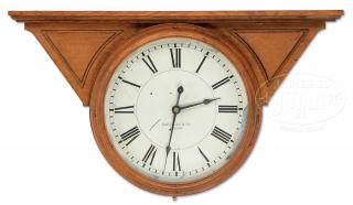 Appraisal: RARE HOWARD DOUBLE DIAL HANGING RAILROAD SLAVE CLOCK RARE HOWARD