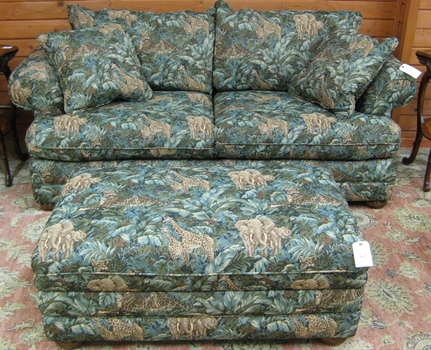 Appraisal: SOFA AND MATCHING OTTOMAN Schnadig Corp Belmont Mississippi recent manufacture