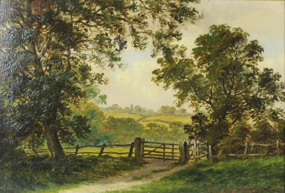 Appraisal: PARKER H MANN AMERICAN - ENGLISH LANDSCAPE - PARK IN