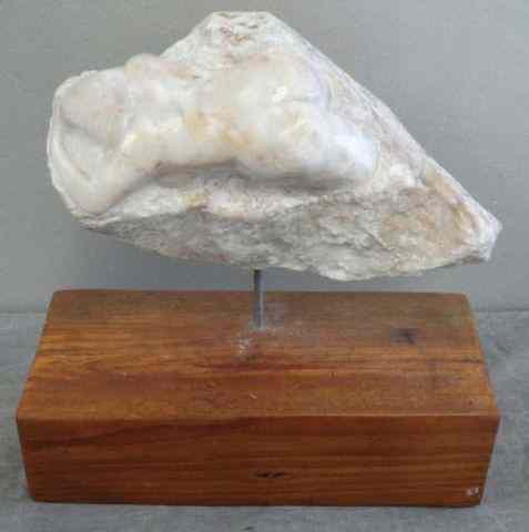 Appraisal: SAFFER A Midcentury Marble Sculpture of a NudeWoman Mounted on