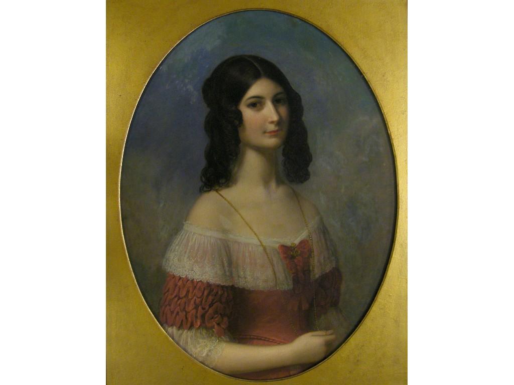 Appraisal: th century School - half portrait of a lady with