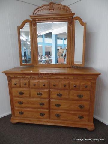 Appraisal: Sumter Riverdance Collection Dresser w Mirror Made in the USA