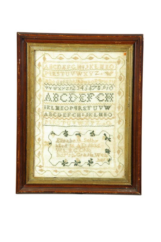 Appraisal: GOOD OHIO SAMPLER Elizabeth Selby West Liberty Butler County silk