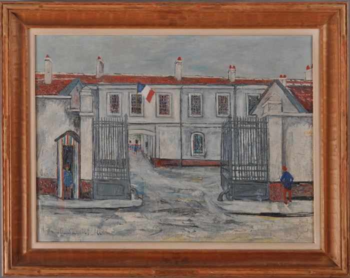 Appraisal: EUROPEAN SCHOOL THE GENDARMERIE Oil on canvas x in bearing