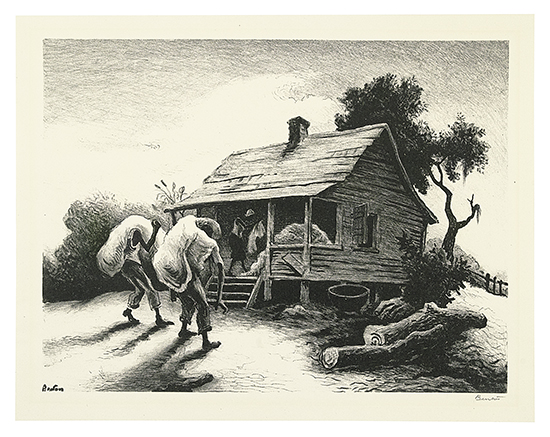 Appraisal: THOMAS HART BENTON Back from the Fields Lithograph x mm