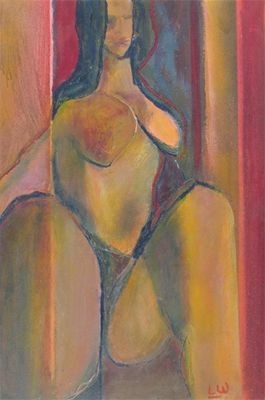 Appraisal: Larry Wakefield - Seated nude Signed with initials Oil on