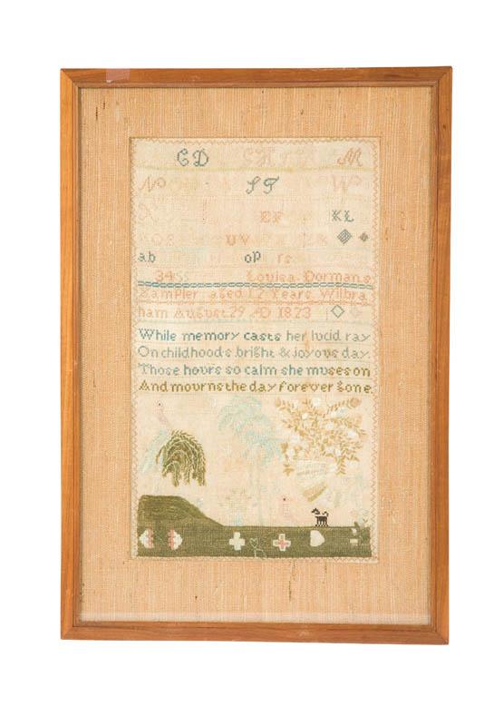 Appraisal: MASSACHUSETTS SAMPLER Louisa Dorman Wilbraham Hampden County silk on linen