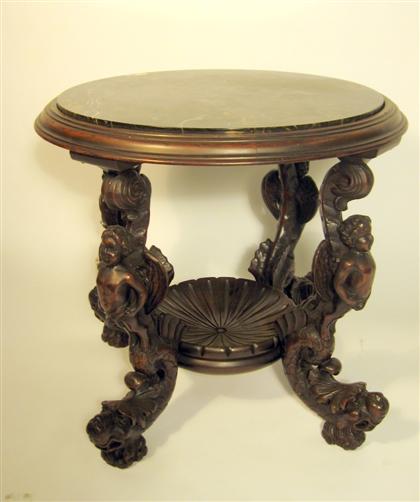 Appraisal: Continental mahogany center table early th century The circular black