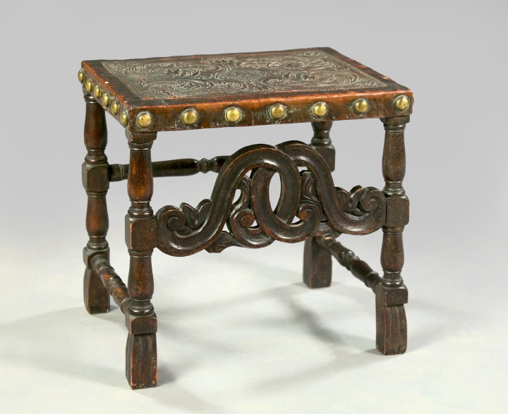 Appraisal: Good Charles II Carved and Turned Walnut Stool fourth quarter