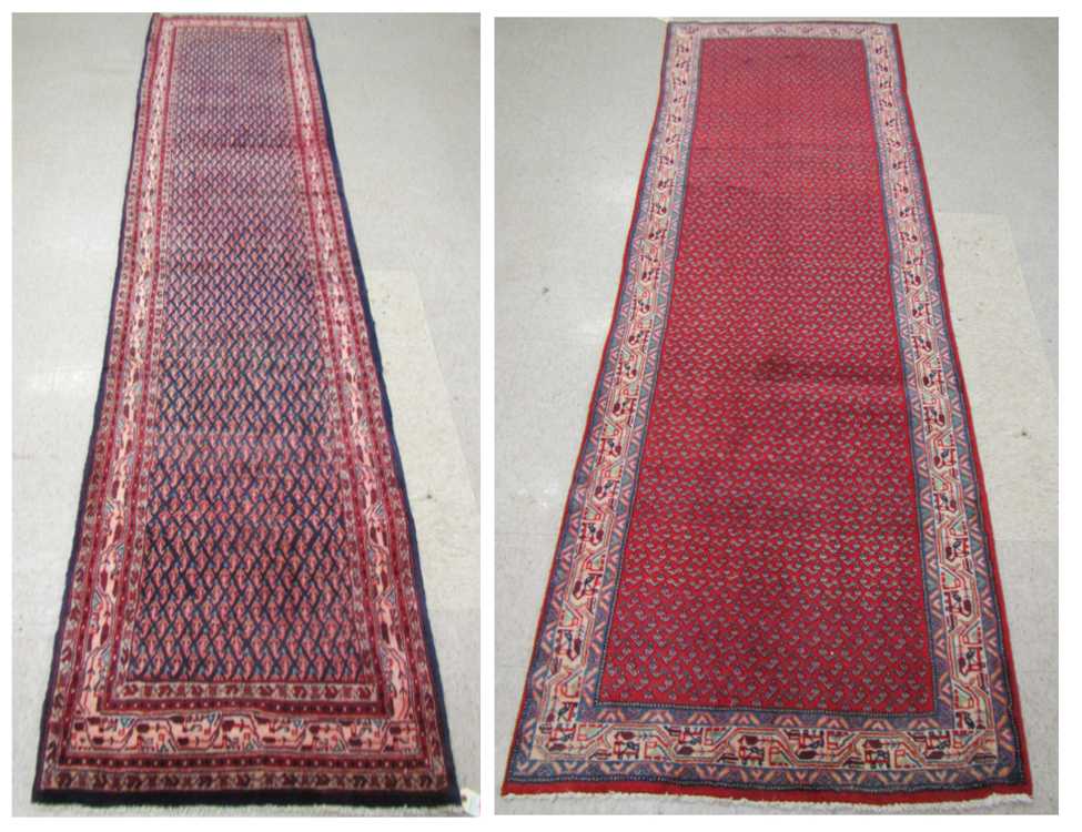 Appraisal: TWO PERSIAN SERABAND RUNNERS Burujird Region both hand knotted in