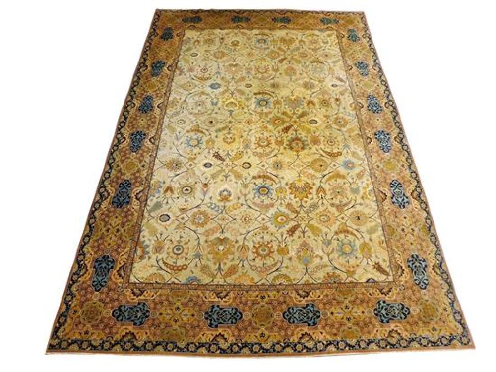 Appraisal: RUG Semi-antique Persian Isfahan room size carpet ' x '