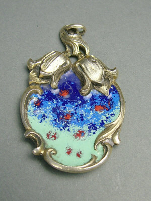 Appraisal: An Art Nouveau design continental silver and enamel pendant Formed