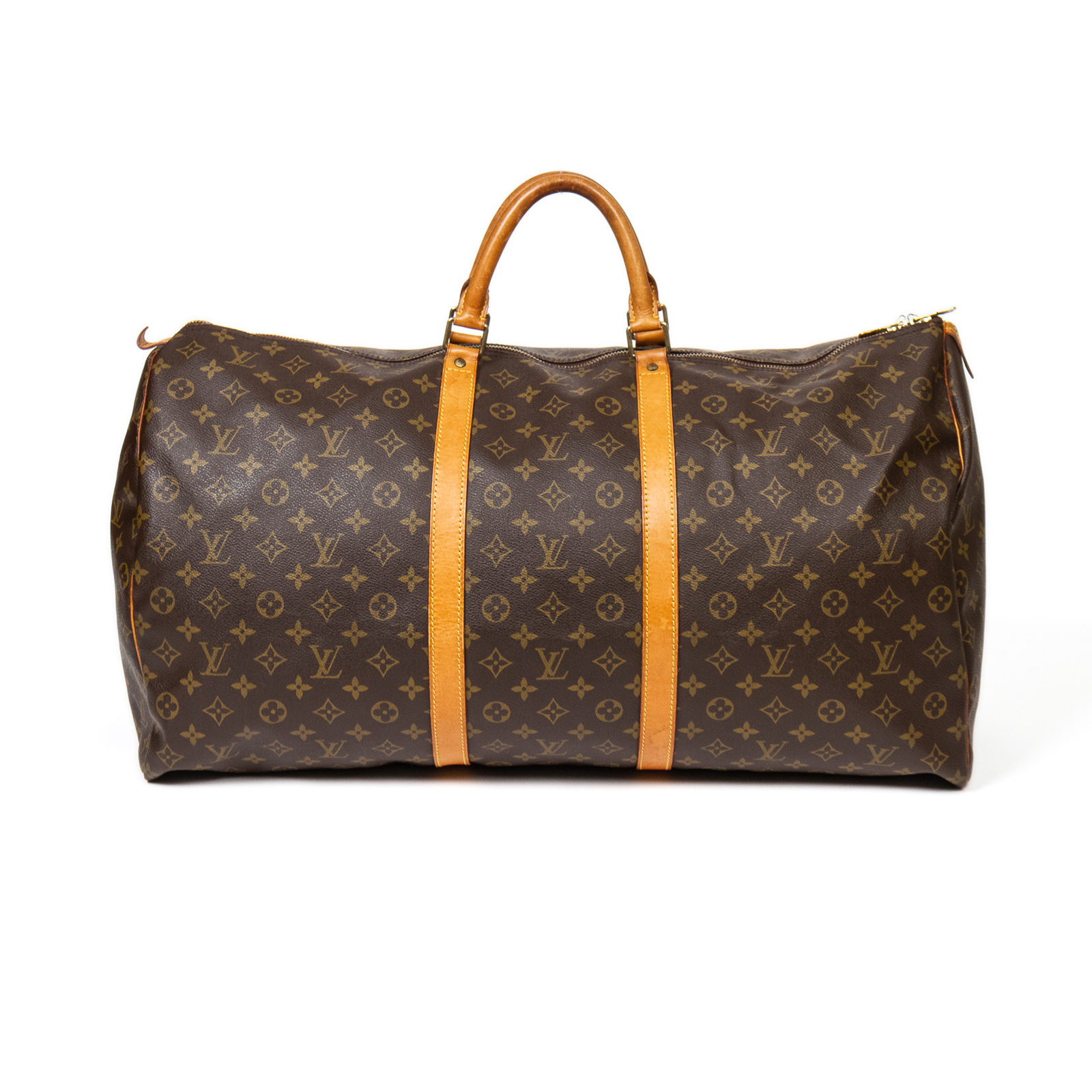 Appraisal: A LOUIS VUITTON MONOGRAM KEEPALL A brown and tan Monogram