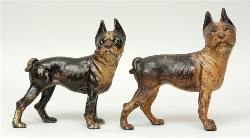 Appraisal: Two Cast-Iron Boston Terrier-Form Doorstops to in Estimate -