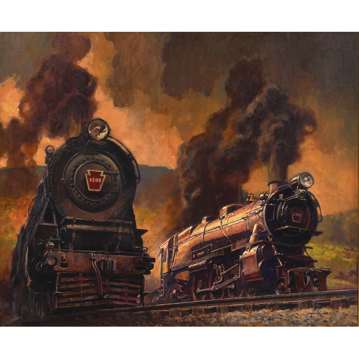 Appraisal: Otto August Kuhler Thunder on Horseshoe Curve c oil on