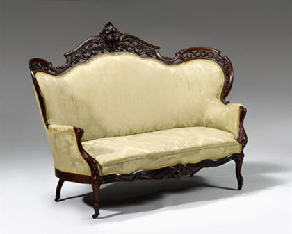 Appraisal: Rococo Revival rosewood Stanton Hall settee j j w meeks