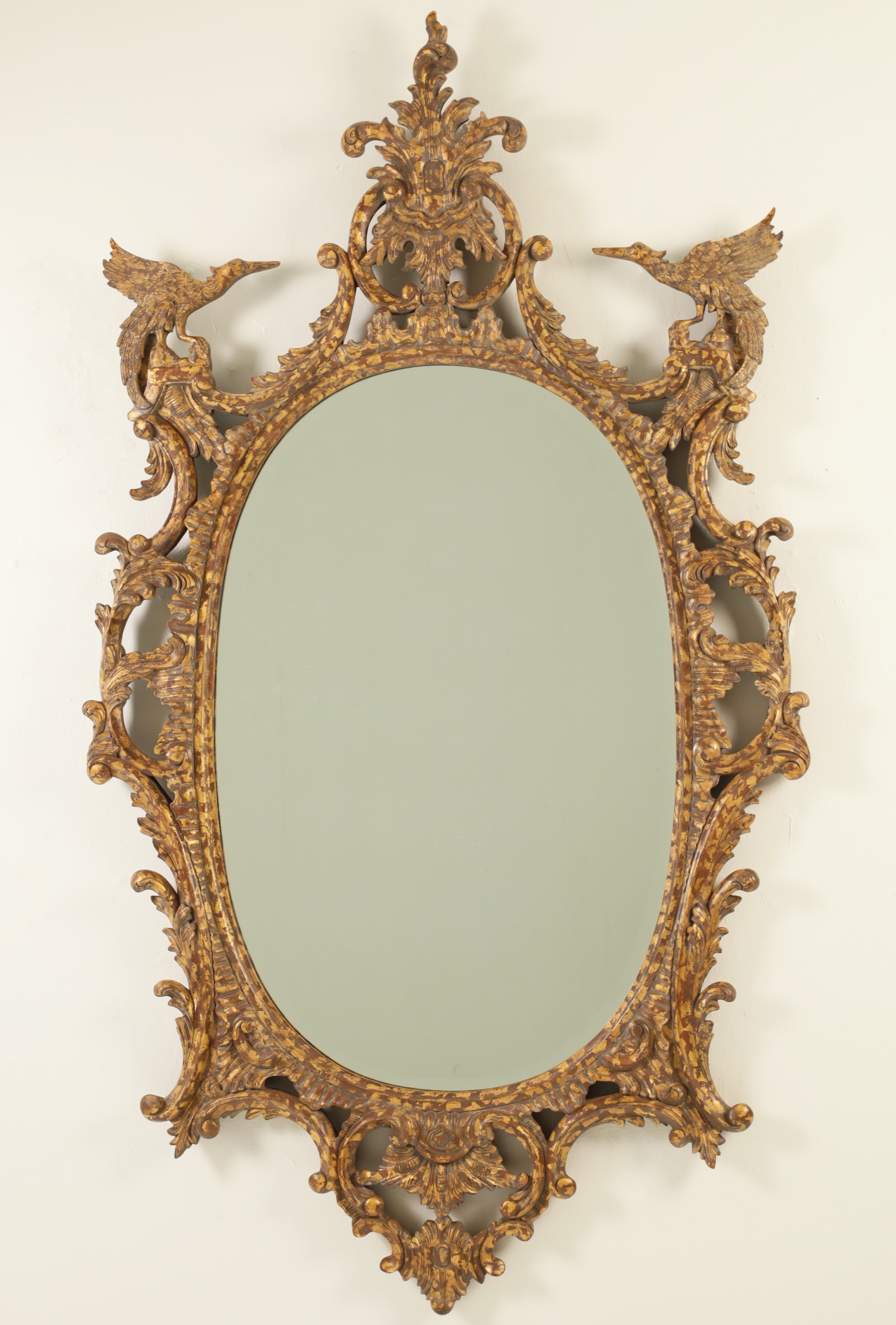 Appraisal: CHINESE CHIPPENDALE STYLE OVAL MIRROR Contemporary Chinese Chippendale style oval