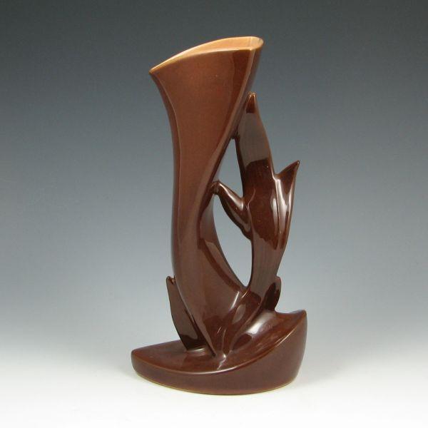 Appraisal: Roseville Mayfair vase in brown Marked Roseville USA - Mint