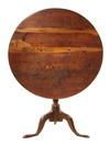 Appraisal: TILT-TOP TEA TABLE - Country Queen Anne Round Cherry Tilt-Top