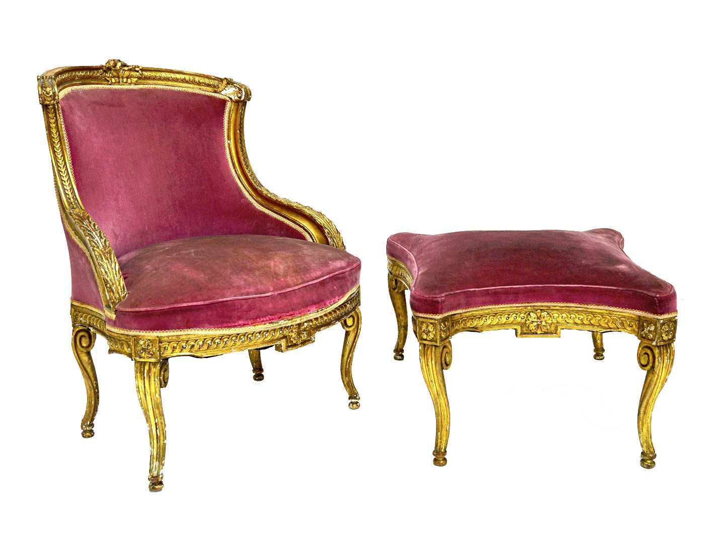 Appraisal: A Louis XV style gilt framed Duchess brisee with carved