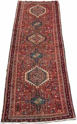 Appraisal: A Heriz Persian Runner Apprx '- x '- Low dense