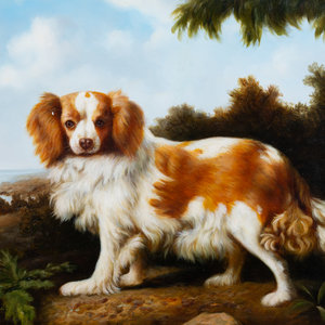 Appraisal: Artist Unknown th Century King Charles Spaniel oil on canvas