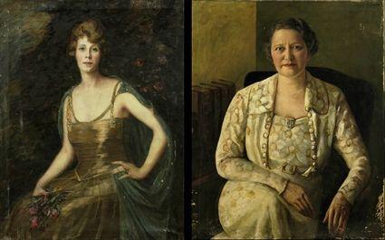 Appraisal: American School th Century Three Portraits Oil on canvas one