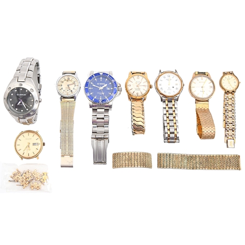 Appraisal: Miscellaneous stainless steel and gold plated wristwatches to include Lexus