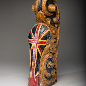 Appraisal: A Carved and Parcel Gilt Union Jack Mast Head English