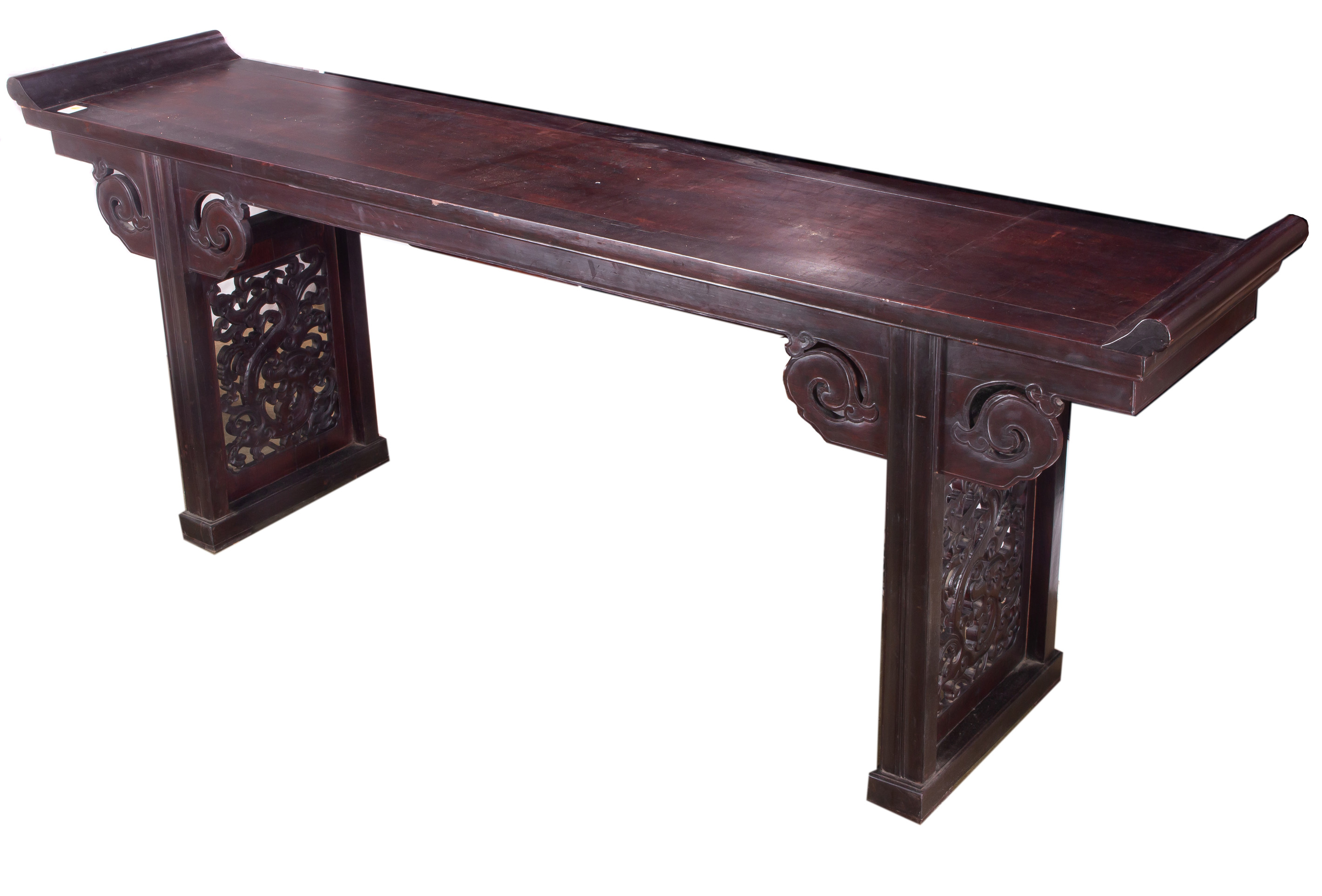 Appraisal: CHINESE HARDWOOD ALTAR TABLE Chinese hardwood altar table h x