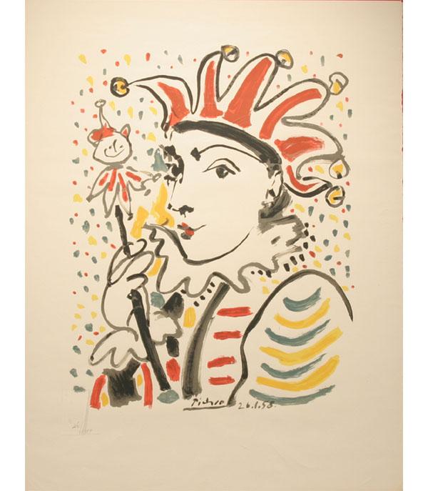 Appraisal: After Pablo Picasso Spanish - Le Clown color lithograph x