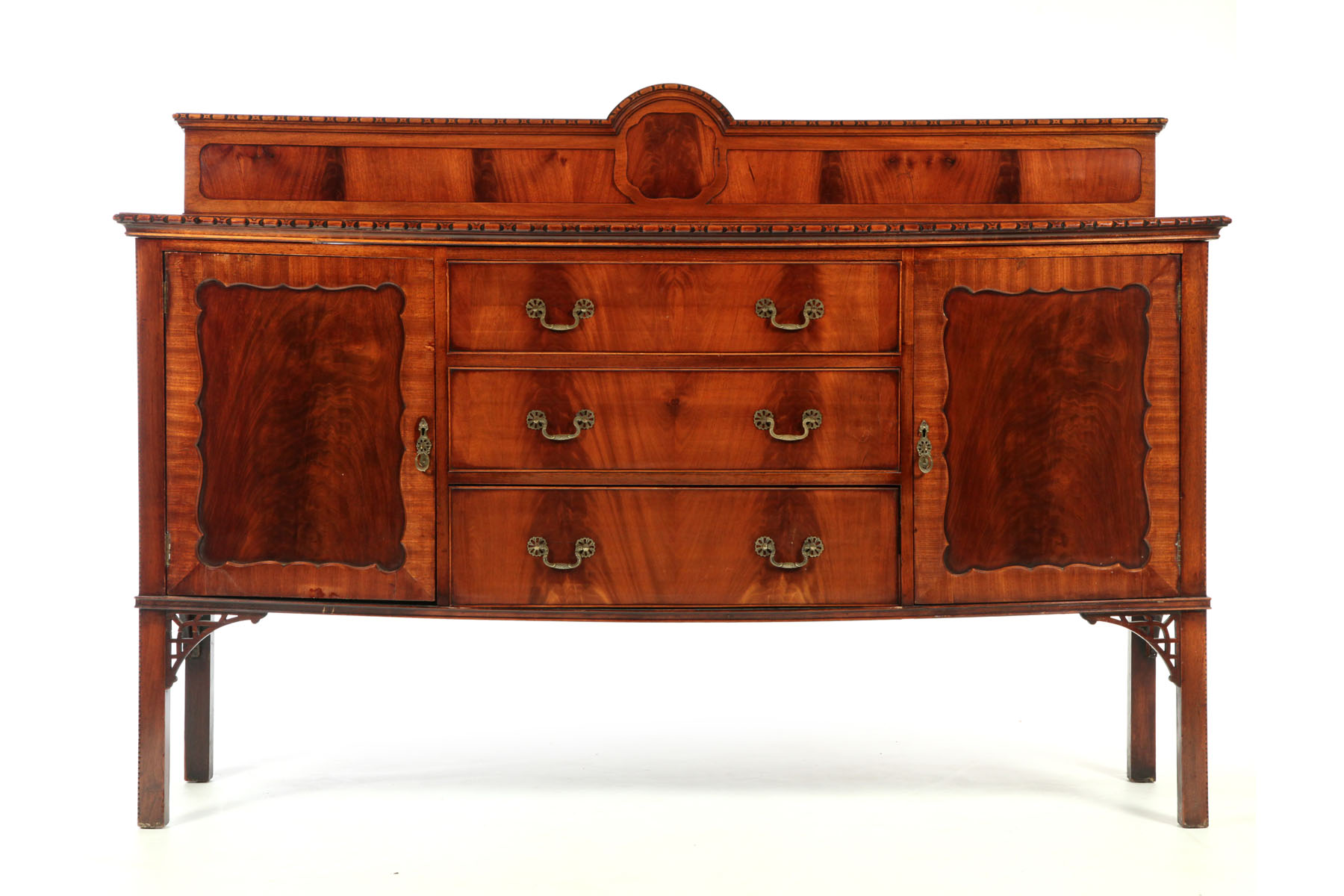 Appraisal: CHIPPENDALE-STYLE SIDEBOARD American or English early th century mahogany Bowfront