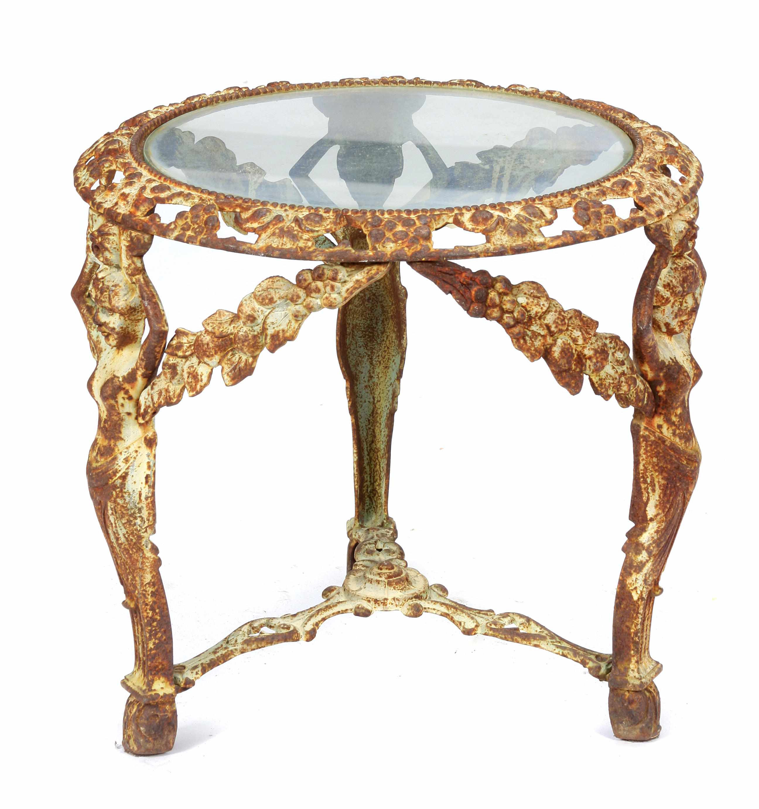 Appraisal: A Renaissance Revival cast iron and glass table height in