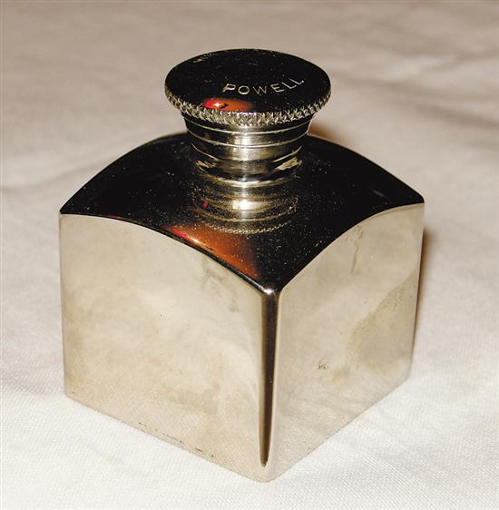 Appraisal: William Powell Sons polished steel oil bottle square bottle screw