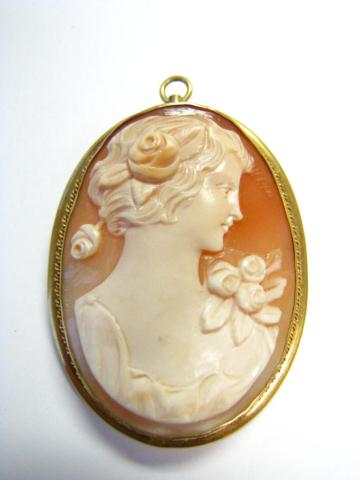 Appraisal: Gold Filled Cameo Brooch Pendant approximately mm x mm including