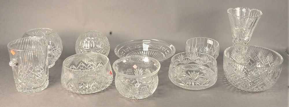 Appraisal: Ten Piece Lot of Cut Glass to include an ice