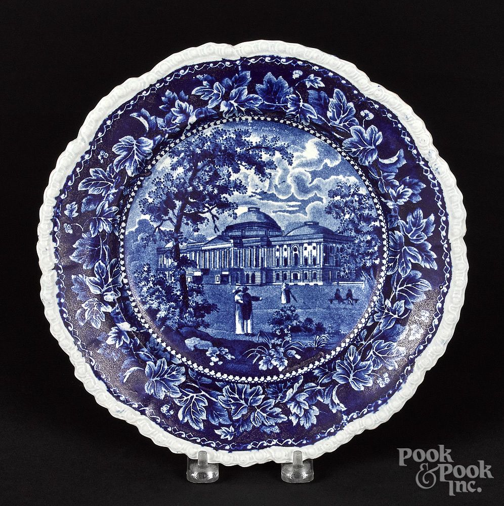 Appraisal: Historical blue Staffordshire plate Historical blue Staffordshire Capitol Washington plate