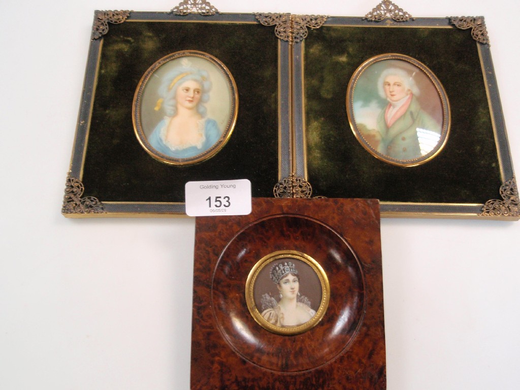 Appraisal: A thC portrait miniature head and shoulders of Empress Josephine