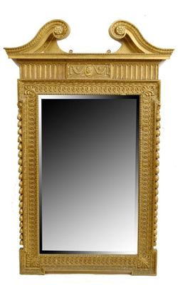 Appraisal: A th century giltwood and gesso wall mirror with a