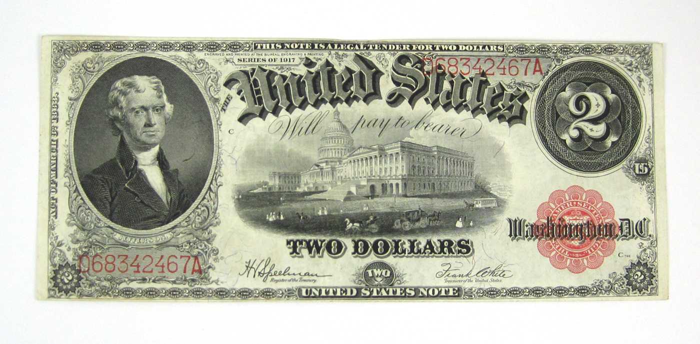 Appraisal: LARGE SIZE TWO DOLLAR UNITED STATES NOTE FR series of