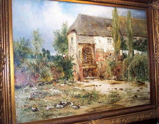 Appraisal: attributed to Fredrick Waters Watts Watermill oil on canvas cm